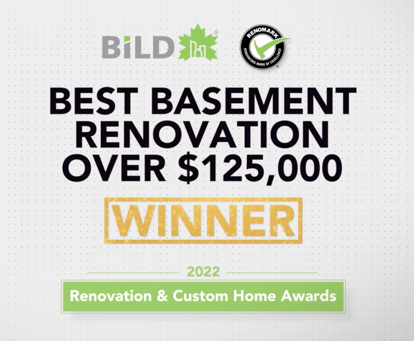 2022 Winner of BEST BASEMENT RENO over $125k